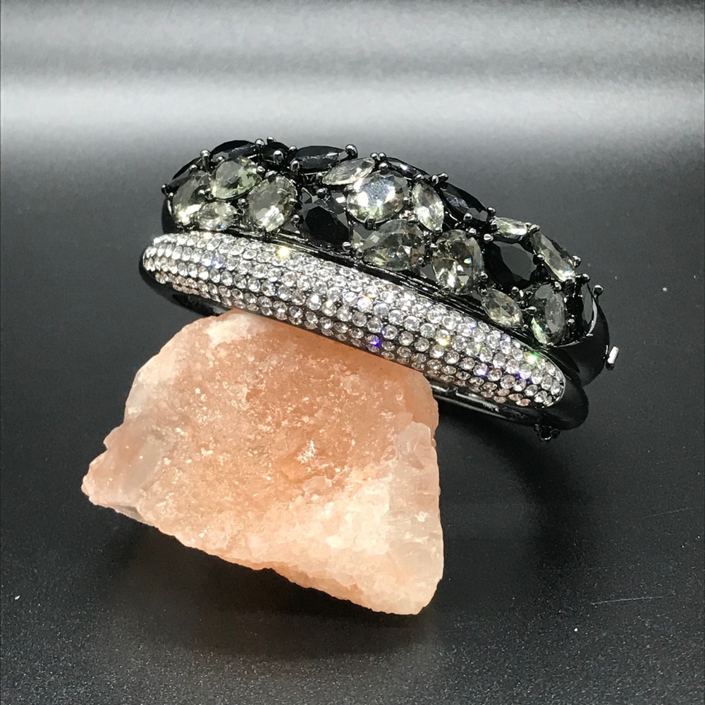 Joan Boyce Pave Crystal hinged bangle